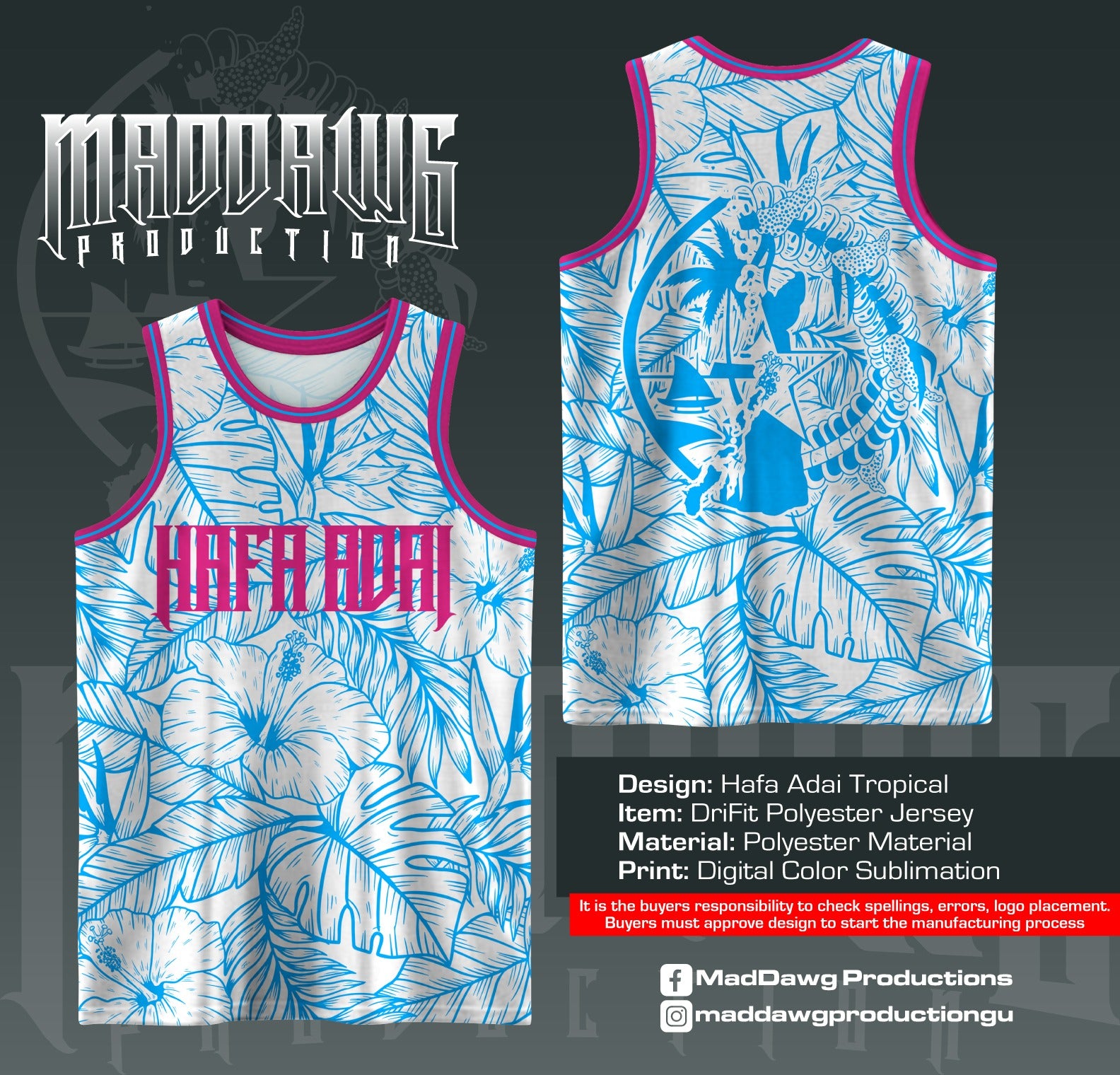 Electric Blue Hibiscus Tank Top